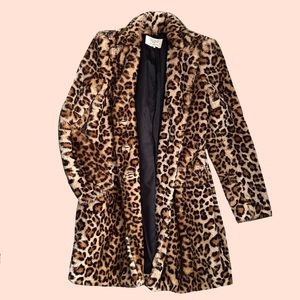 ZARA Leopard Faux Fur coat